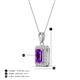 4 - Everlee 6x4 mm Emerald Cut Amethyst and Round Diamond Halo Pendant Necklace 
