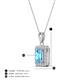 4 - Everlee 6x4 mm Emerald Cut Blue Topaz and Round Diamond Halo Pendant Necklace 