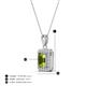 4 - Everlee 6x4 mm Emerald Cut Peridot and Round Diamond Halo Pendant Necklace 