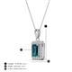 4 - Everlee 6x4 mm Emerald Cut London Blue Topaz and Round Diamond Halo Pendant Necklace 