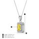 4 - Everlee 6x4 mm Emerald Cut Yellow Sapphire and Round Diamond Halo Pendant Necklace 