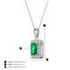 4 - Everlee 6x4 mm Emerald Cut Emerald and Round Diamond Halo Pendant Necklace 