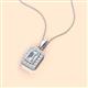 2 - Everlee 6x4 mm Emerald Cut White Sapphire and Round Diamond Halo Pendant Necklace 