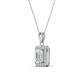 3 - Everlee 6x4 mm Emerald Cut White Sapphire and Round Diamond Halo Pendant Necklace 