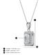 4 - Everlee 6x4 mm Emerald Cut White Sapphire and Round Diamond Halo Pendant Necklace 