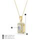 4 - Everlee 6x4 mm Emerald Cut White Sapphire and Round Diamond Halo Pendant Necklace 