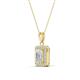 3 - Everlee 6x4 mm Emerald Cut White Sapphire and Round Diamond Halo Pendant Necklace 