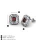 3 - Pamela Iris Emerald Cut Red Garnet and Baguette Diamond Milgrain Halo Stud Earrings 