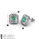 3 - Pamela Iris Emerald Cut Emerald and Baguette Diamond Milgrain Halo Stud Earrings 