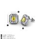 3 - Pamela Iris Emerald Cut Yellow Sapphire and Baguette Diamond Milgrain Halo Stud Earrings 