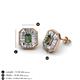 3 - Pamela Iris Emerald Cut Lab Created Alexandrite and Baguette Diamond Milgrain Halo Stud Earrings 