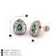 3 - Viola Iris Pear Cut Created Alexandrite and Baguette Diamond Milgrain Halo Stud Earrings 