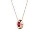 2 - Arela 4.80 mm Round Ruby Donut Bezel Solitaire Pendant Necklace 