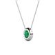2 - Arela 4.80 mm Round Emerald Donut Bezel Solitaire Pendant Necklace 