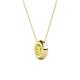 2 - Arela 4.80 mm Round Yellow Sapphire Donut Bezel Solitaire Pendant Necklace 