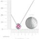 3 - Arela 4.80 mm Round Pink Sapphire Donut Bezel Solitaire Pendant Necklace 