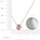 3 - Arela 4.40 mm Round Pink Sapphire Donut Bezel Solitaire Pendant Necklace 