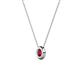 2 - Arela 4.40 mm Round Ruby Donut Bezel Solitaire Pendant Necklace 