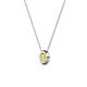 2 - Arela 4.40 mm Round Yellow Sapphire Donut Bezel Solitaire Pendant Necklace 