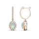 1 - Ilona Oval Cut Opal and Diamond Halo Dangling Earrings 