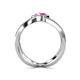 4 - Carole Rainbow Round Pink Sapphire and Diamond Criss Cross X Halo Engagement Ring 