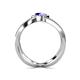 4 - Carole Rainbow Round Tanzanite and Diamond Criss Cross X Halo Engagement Ring 