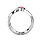 4 - Carole Rainbow Round Pink Tourmaline and Diamond Criss Cross X Halo Engagement Ring 