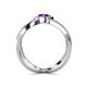 4 - Carole Rainbow Round Amethyst and Diamond Criss Cross X Halo Engagement Ring 