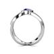 4 - Carole Rainbow Round Iolite and Diamond Criss Cross X Halo Engagement Ring 
