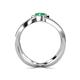 4 - Carole Rainbow Round Emerald and Diamond Criss Cross X Halo Engagement Ring 