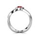 4 - Carole Rainbow Round Ruby and Diamond Criss Cross X Halo Engagement Ring 
