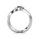 4 - Carole Rainbow Round Black and White Diamond Criss Cross X Halo Engagement Ring 
