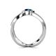 4 - Carole Rainbow Round Blue and White Diamond Criss Cross X Halo Engagement Ring 