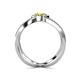 4 - Carole Rainbow Round Yellow and White Diamond Criss Cross X Halo Engagement Ring 