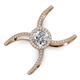3 - Carole Rainbow Round Diamond Criss Cross X Halo Engagement Ring 