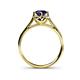 5 - Myrna Round Blue Sapphire and Diamond Halo Engagement Ring 