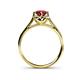 5 - Myrna Round Ruby and Diamond Halo Engagement Ring 