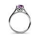 5 - Myrna Round Amethyst and Diamond Halo Engagement Ring 