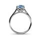 5 - Myrna Round Blue Topaz and Diamond Halo Engagement Ring 