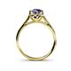 5 - Myrna Round Iolite and Diamond Halo Engagement Ring 