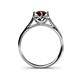 5 - Myrna Round Red Garnet and Diamond Halo Engagement Ring 