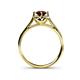 5 - Myrna Round Red Garnet and Diamond Halo Engagement Ring 