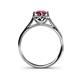 5 - Myrna Round Rhodolite Garnet and Diamond Halo Engagement Ring 