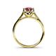 5 - Myrna Round Rhodolite Garnet and Diamond Halo Engagement Ring 