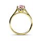5 - Myrna Round Pink Tourmaline and Diamond Halo Engagement Ring 