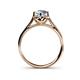 5 - Myrna Round Aquamarine and Diamond Halo Engagement Ring 