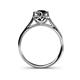 5 - Myrna Round Black Diamond and Diamond Halo Engagement Ring 