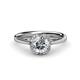 1 - Myrna 1.06 ctw IGI Certified Lab Grown Diamond Round (6.50 mm) & Natural Diamond Round (0.80 mm) Halo Engagement Ring 