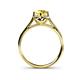 5 - Myrna Round Yellow Sapphire and Diamond Halo Engagement Ring 