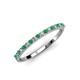 2 - Iskra 1.50 mm Round Emerald and Lab Grown Diamond 18 Stone Wedding Band 